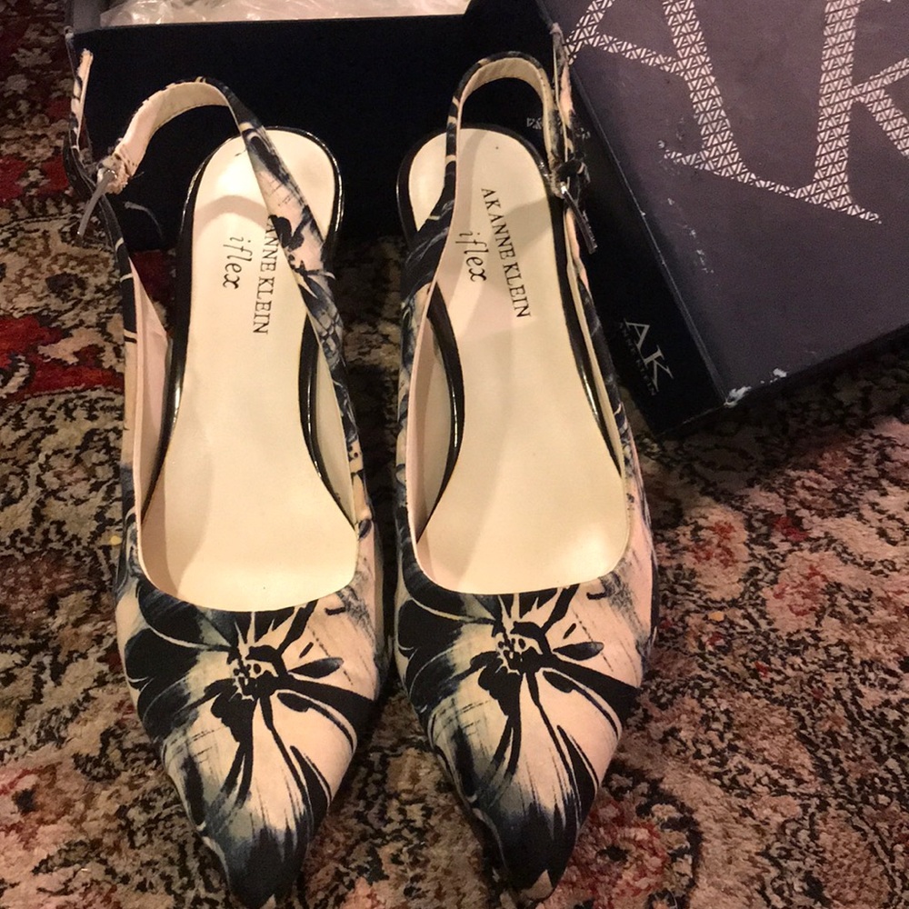 Anne Klein iflex sling back floral heels